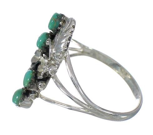 Genuine Sterling Silver Turquoise Ring Size 5-1/2 FX91889